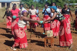 Women in Malawi with soap
