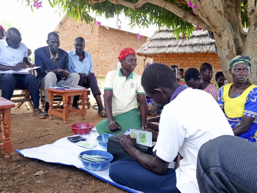 Picture of members of a VSLA meeting in Adjumani district