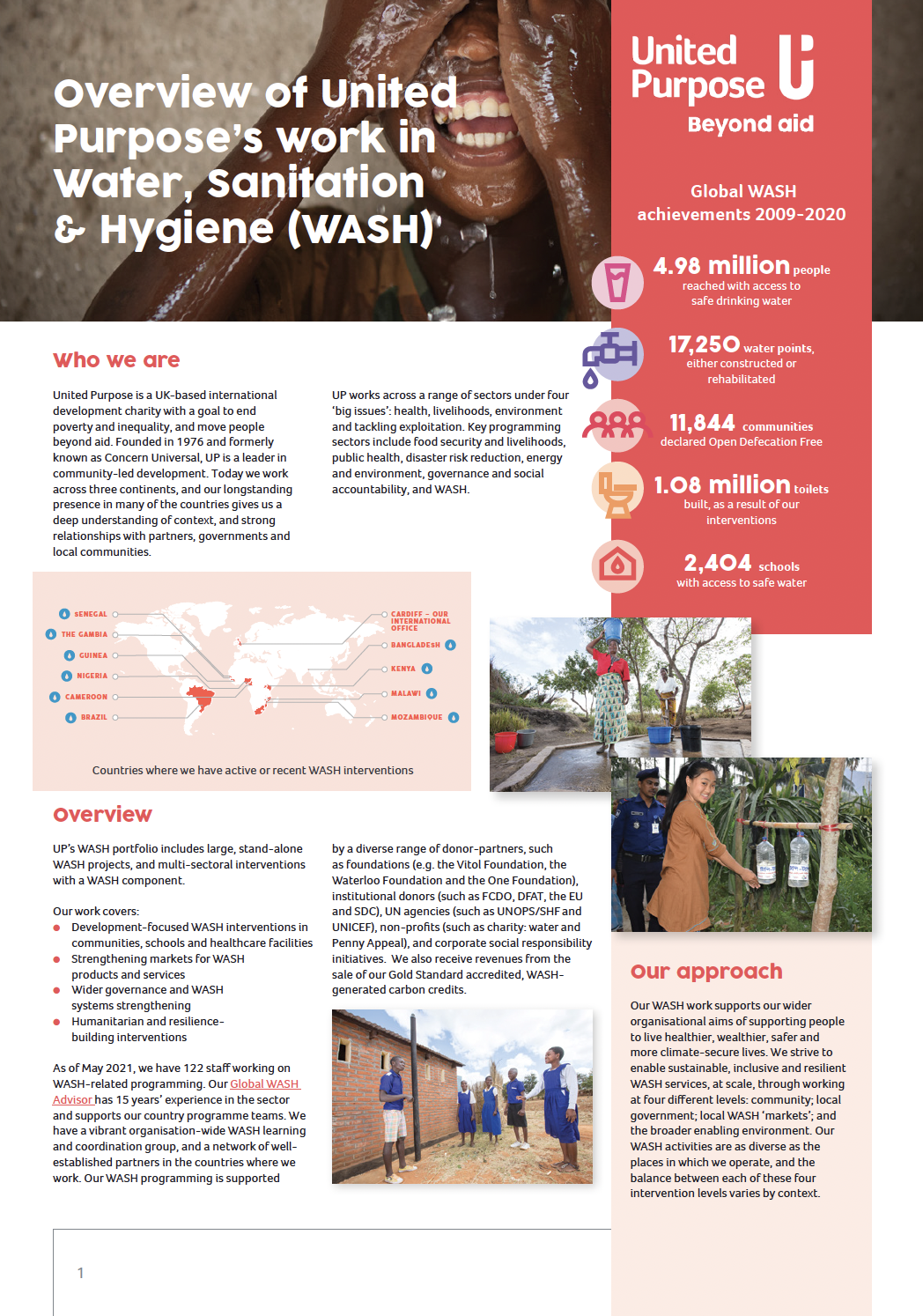 Front cover of WASH capability statement